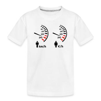 compteur de vitesse km/h et compteur de dépense  - T-shirt bio Premium Enfant - blanc - Devant