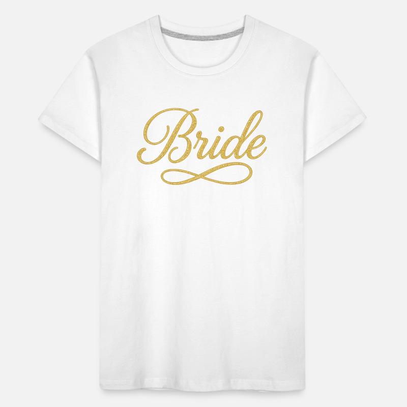 Conception élégante de script de mariée en or T-shirt bio Premium Enfant