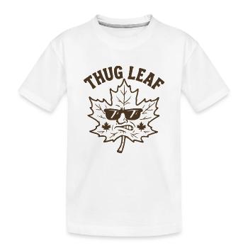 Thug Leaf Happy Fall Harvest Autumn Lover Wortsp - Kids' Premium Organic T-Shirt - white - Front