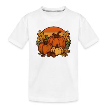 Citrouilles, feuilles de chêne et glands - T-shirt bio Premium Enfant - blanc - Devant