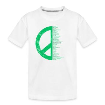 Pacyfka - Frieden - Frieden in 60 Sprachen - Kinder Premium Bio T-Shirt - Weiß - Vorne