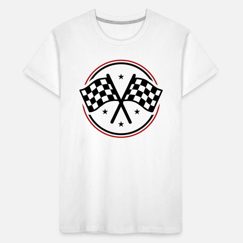 Drapeau de course à damier T-shirt bio Premium Enfant