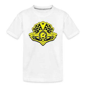 Racing Rennflagge Auspuff Tacho - Kinder Premium Bio T-Shirt - Weiß - Vorne