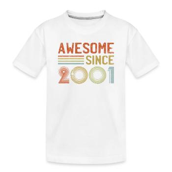 Retro-Design zum Jahr der Anerkennung 2001 - Kinder Premium Bio T-Shirt - Weiß - Vorne