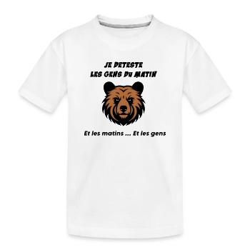 Tête d'ours en colère - T-shirt bio Premium Enfant - blanc - Devant
