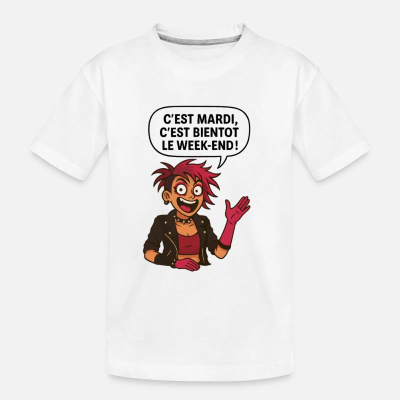 C'est mardi ! C'est bientôt le weekend ! - T-shirt bio Premium Enfant - blanc