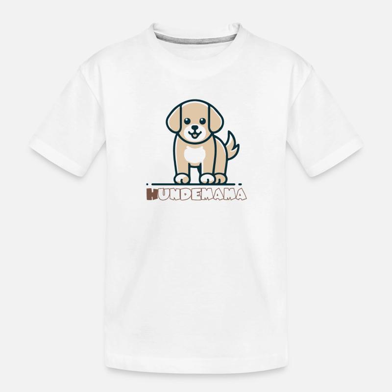 Conception de dessin animé à motif de chien mignon - T-shirt bio Premium Enfant - blanc