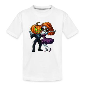 Halloween Couple :) - Kinder Premium Bio T-Shirt - Weiß - Vorne