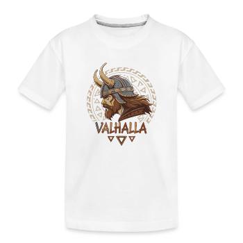 Wikinger Walhalla Runenhelm - Kinder Premium Bio T-Shirt - Weiß - Vorne