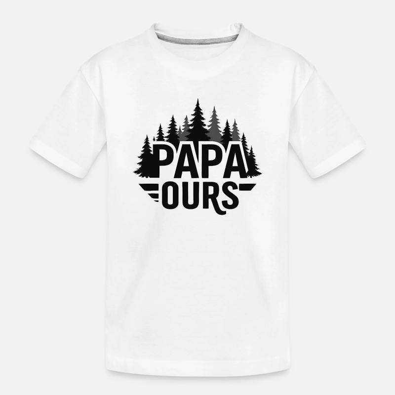 Papa Ourse Foret Silhouette - Kinder Premium Bio T-Shirt - Weiß
