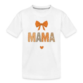 Orange Mom Patchwork Muster - Kinder Premium Bio T-Shirt - Weiß - Vorne