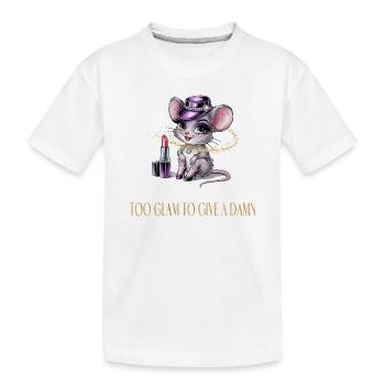 Souris chaude avec glamour et rouge à lèvres - T-shirt bio Premium Enfant - blanc - Devant