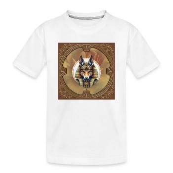 Steampunk Pharaoh Fox - Kids' Premium Organic T-Shirt - white - Front