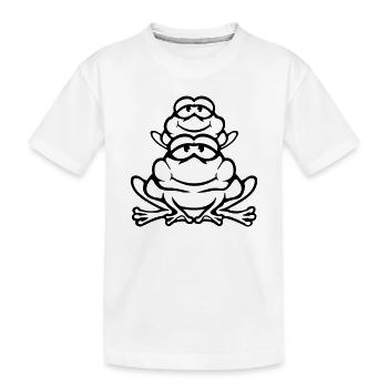 Frosch Kind Familie Papa Mama Huckepack Vatertag - Kinder Premium Bio T-Shirt - Weiß - Vorne