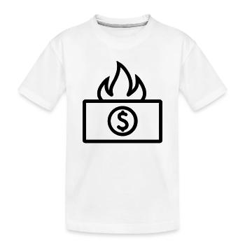 Burning Money - Kids' Premium Organic T-Shirt - white - Front
