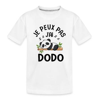 Je peux pas j'ai dodo dormir sieste - T-shirt bio Premium Enfant - blanc - Devant