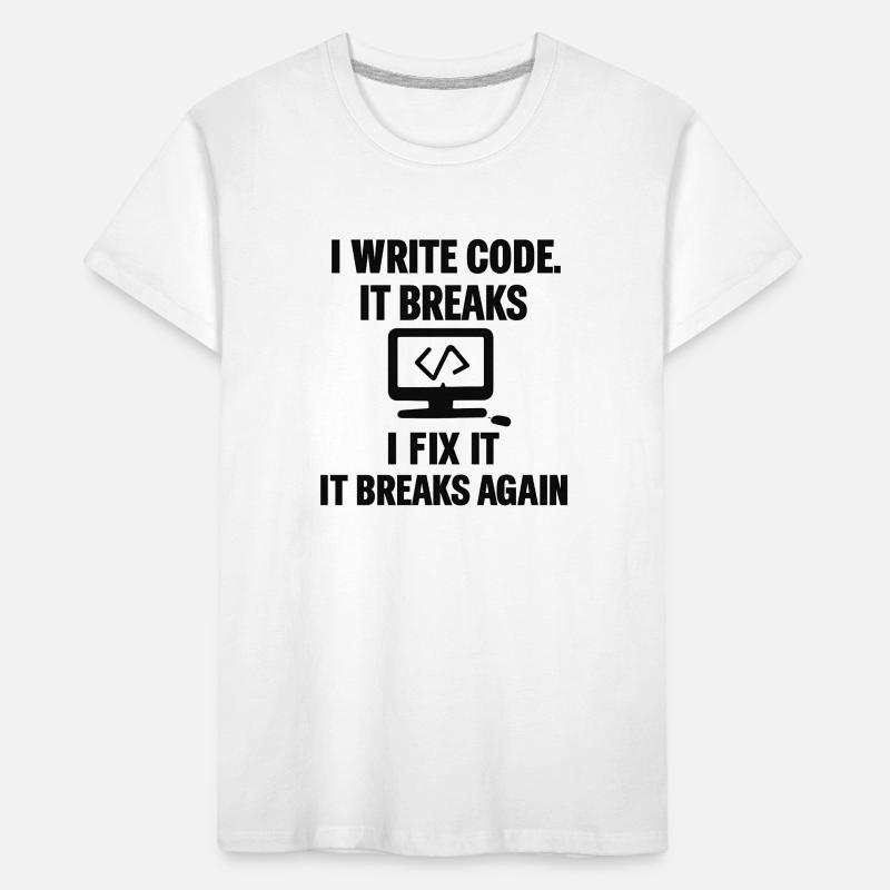 I Write Code – Funny Programmer T-Shirt Kinder Premium Bio T-Shirt