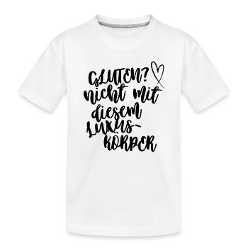 Gluten? Nicht mit diesem Luxuskörper - Kinder Premium Bio T-Shirt - Weiß - Vorne
