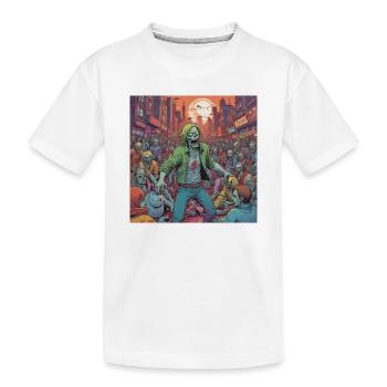 Tempête de zombies en ville - T-shirt bio Premium Enfant - blanc - Devant