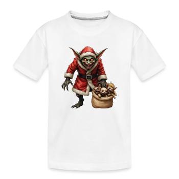 Weihnachtsgoblin mit Kreaturen - Kinder Premium Bio T-Shirt - Weiß - Vorne