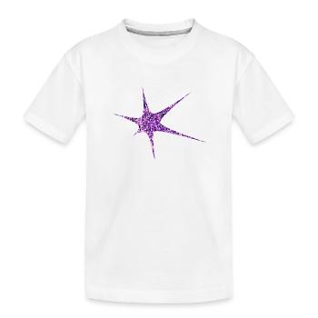 Lila Glitzer Starburst Funkeln - Kinder Premium Bio T-Shirt - Weiß - Vorne