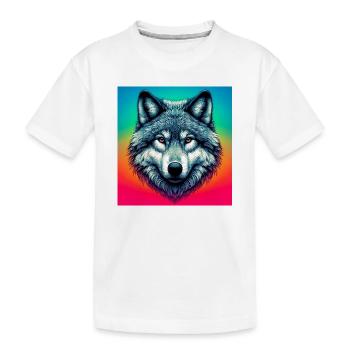 Wolf - Kids' Premium Organic T-Shirt - white - Front