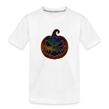 Citrouille arc-en-ciel scintillante pour Halloween - T-shirt bio Premium Enfant - blanc - Devant