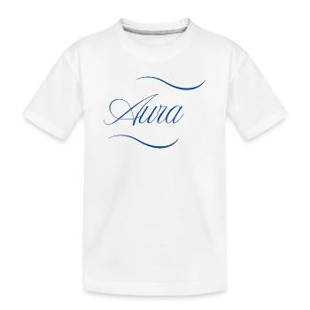 Aura Eleganz Schriftzug - Kinder Premium Bio T-Shirt - Weiß - Vorne