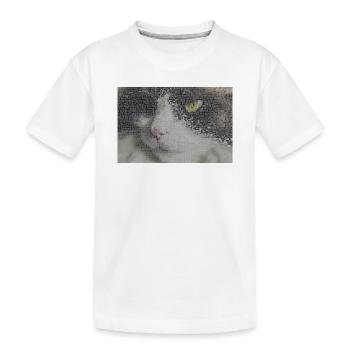 Katzenporträt Mosaik - Kinder Premium Bio T-Shirt - Weiß - Vorne