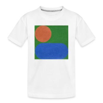 Cercle orange et rectangle bleu - T-shirt bio Premium Enfant - blanc - Devant