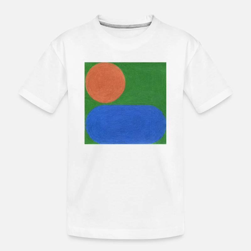 Cercle orange et rectangle bleu - T-shirt bio Premium Enfant - blanc