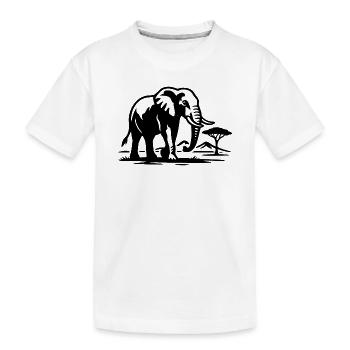 Silhouette d’éléphant Savane - T-shirt bio Premium Enfant - blanc - Devant