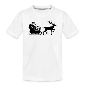 Santa Sleigh Silhouette - Kids' Premium Organic T-Shirt - white - Front