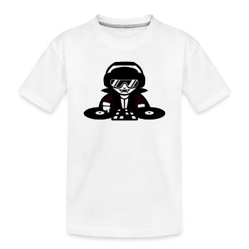 Vampire DJ DJ avec table de mixage et platine vinyle - T-shirt bio Premium Enfant - blanc - Devant