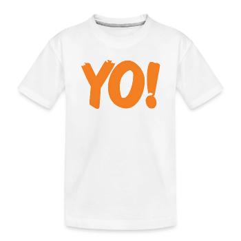 Yo drôle rétro argot expression humour phrase - T-shirt bio Premium Enfant - blanc - Devant