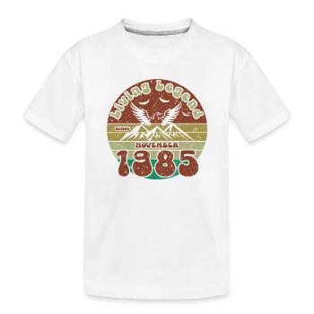 40e anniversaire Légende vivante depuis VIN 11/1985 - T-shirt bio Premium Enfant - blanc - Devant