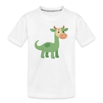 Dinosaure avec tête de vachette - T-shirt bio Premium Enfant - blanc - Devant