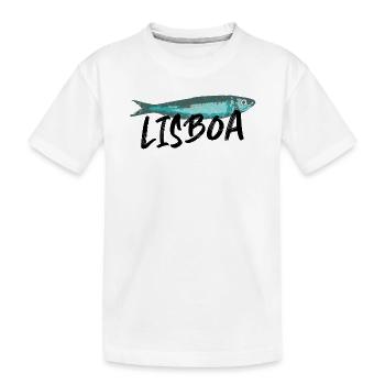 Lissabon Sardine Illustration Portugal im Sommer - Kinder Premium Bio T-Shirt - Weiß - Vorne