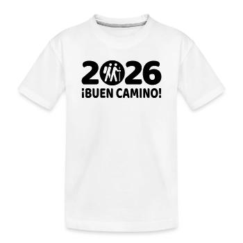 Chemin de Compostelle 2026 Randonnée dans le Buen Camino - T-shirt bio Premium Enfant - blanc - Devant