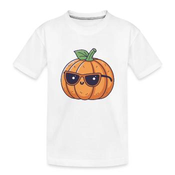 Pumpkin chic eyeglasses - Kids' Premium Organic T-Shirt - white - Front