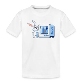 Funny Rabbit Nerd Programmeur Imprimante 3D - T-shirt bio Premium Enfant - blanc - Devant