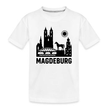 magdeburg silhouette - Kinder Premium Bio T-Shirt - Weiß - Vorne