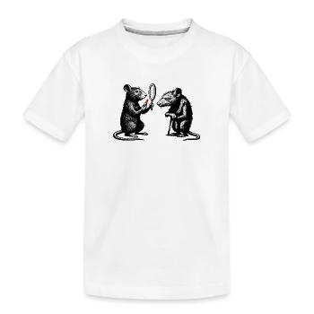 Rat Noir Mirror Duel - Kids' Premium Organic T-Shirt - white - Front