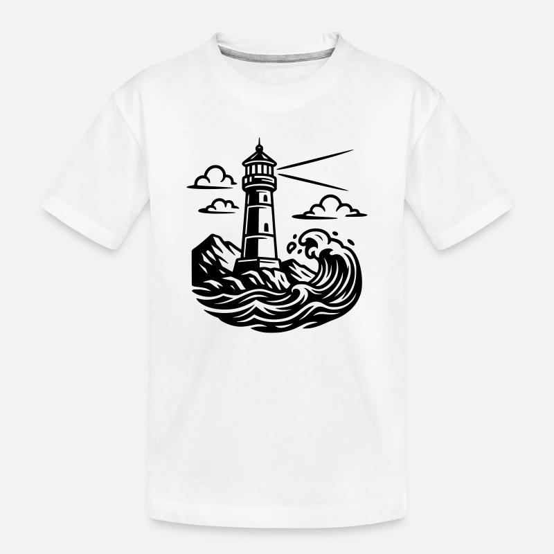 Leuchtturm - Kinder Premium Bio T-Shirt - Weiß