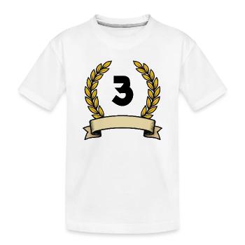 Couronne de laurier dorée numéro 3 - T-shirt bio Premium Enfant - blanc - Devant