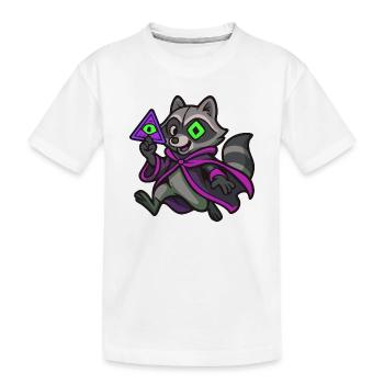 Secret raccoon - Kids' Premium Organic T-Shirt - white - Front