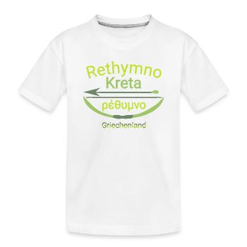 Rethymno Crete with bow and arrow Trendy cool - Kids' Premium Organic T-Shirt - white - Front