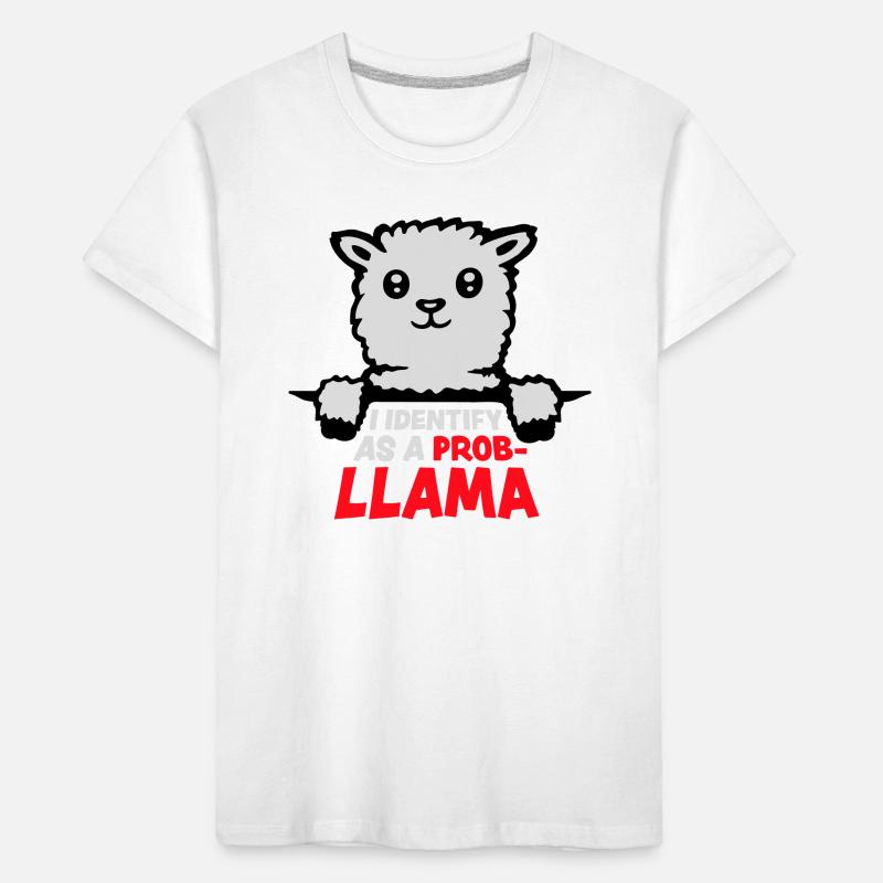 I Identify As A Probllama Cool Lama Problem Spruch Kinder Premium Bio T-Shirt