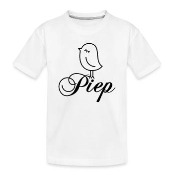 Spatz Piep – Piepmatz Vogel Cartoon Motiv - Kinder Premium Bio T-Shirt - Weiß - Vorne
