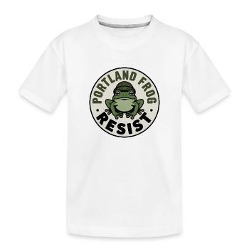 Portland Widerstand Frosch - USA Protest T-Shirt - Kinder Premium Bio T-Shirt - Weiß - Vorne